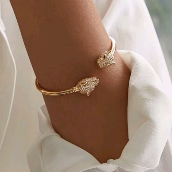 GRAY Jewelry - Gold Panther Bangle Bracelet